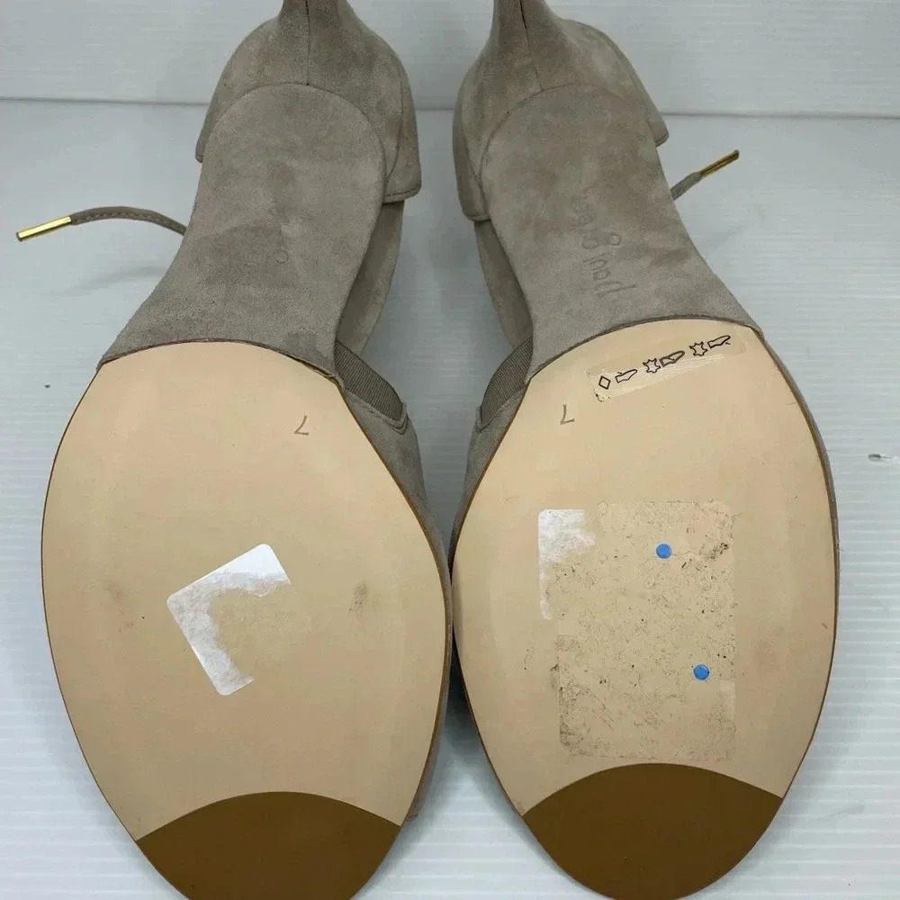 Paul Green Gray Taupe Ankle Tie Peep Toe Heels Size US 9.5 UK 7 - Picture 6 of 8